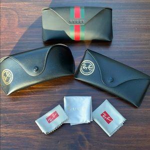 3 branded sunglasses cases